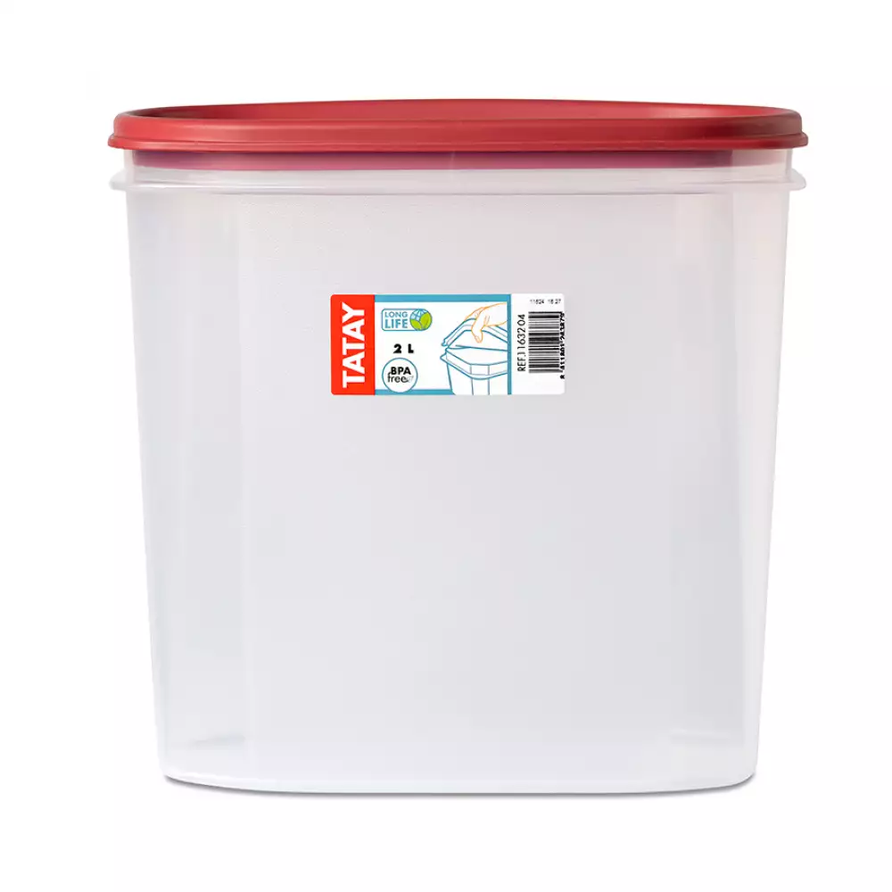 Contenedor Tatay Ovalado Rojo 2 Lt Polipropileno 1163204