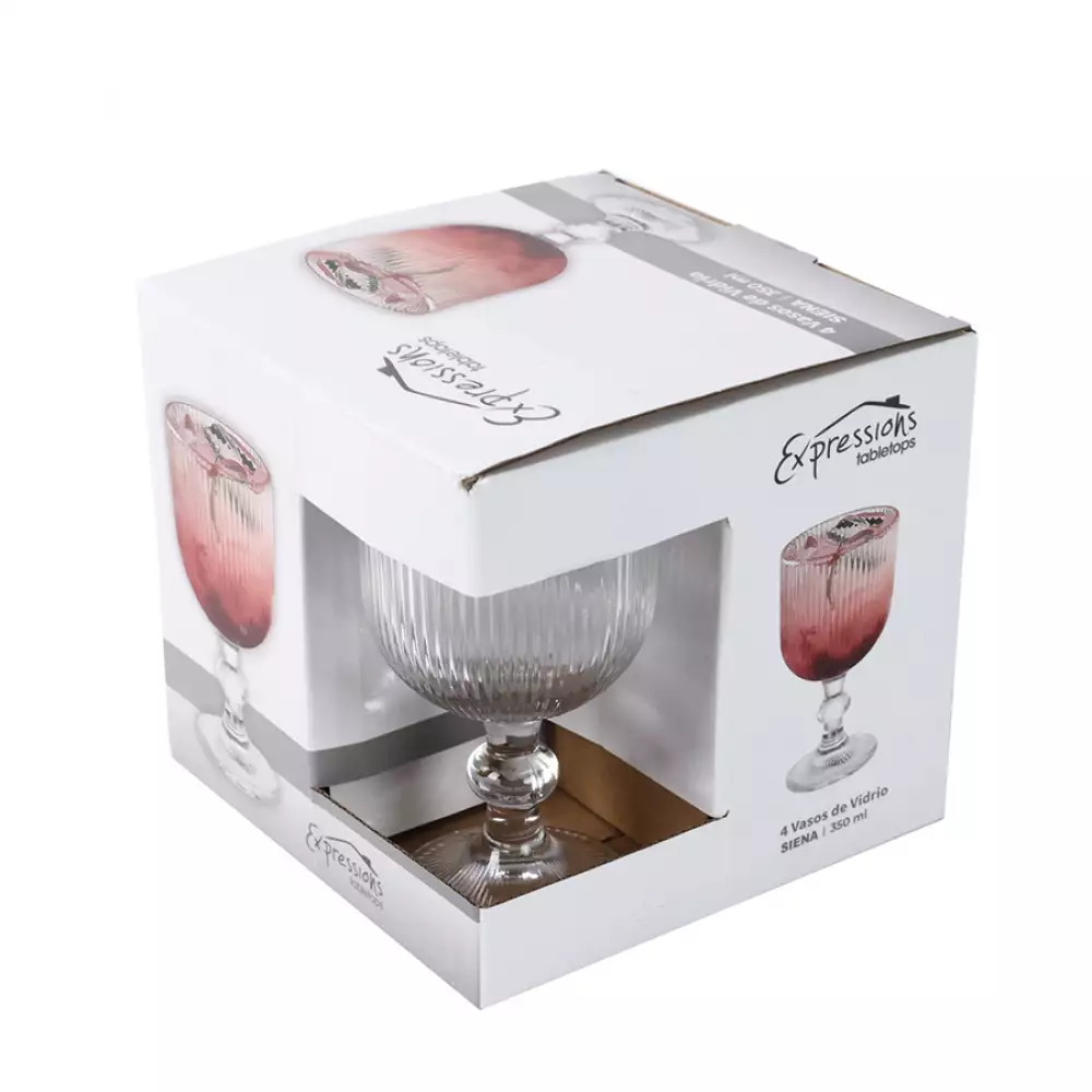 Copa Expressions Siena 12Cm Transparente 350 Ml 4 Pz Vidrio F225