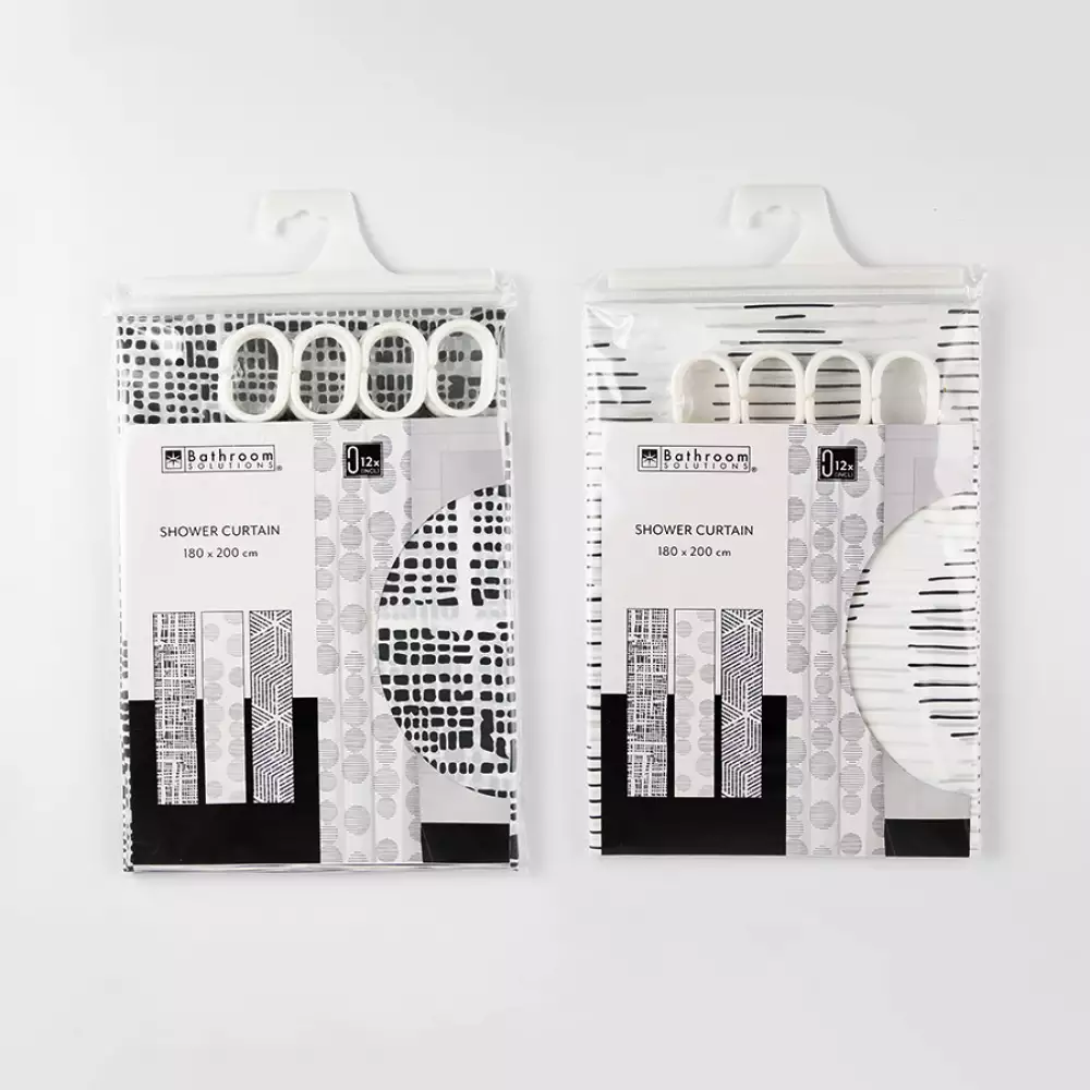 Cortina Bano Bathroom Solutions 2X38Cm Blanco Plastico