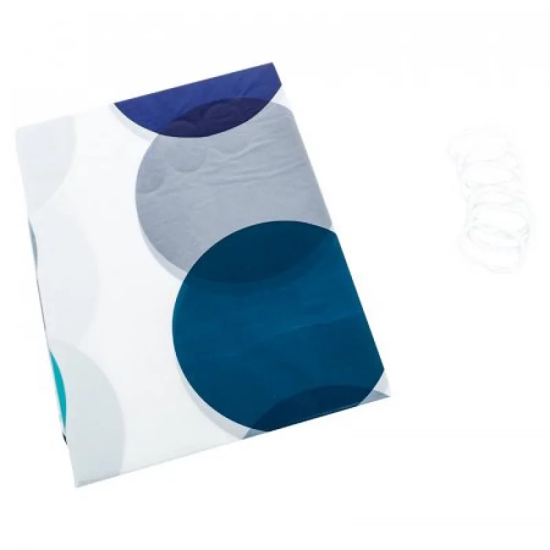 Cortina de Baño Blanco Con Azul