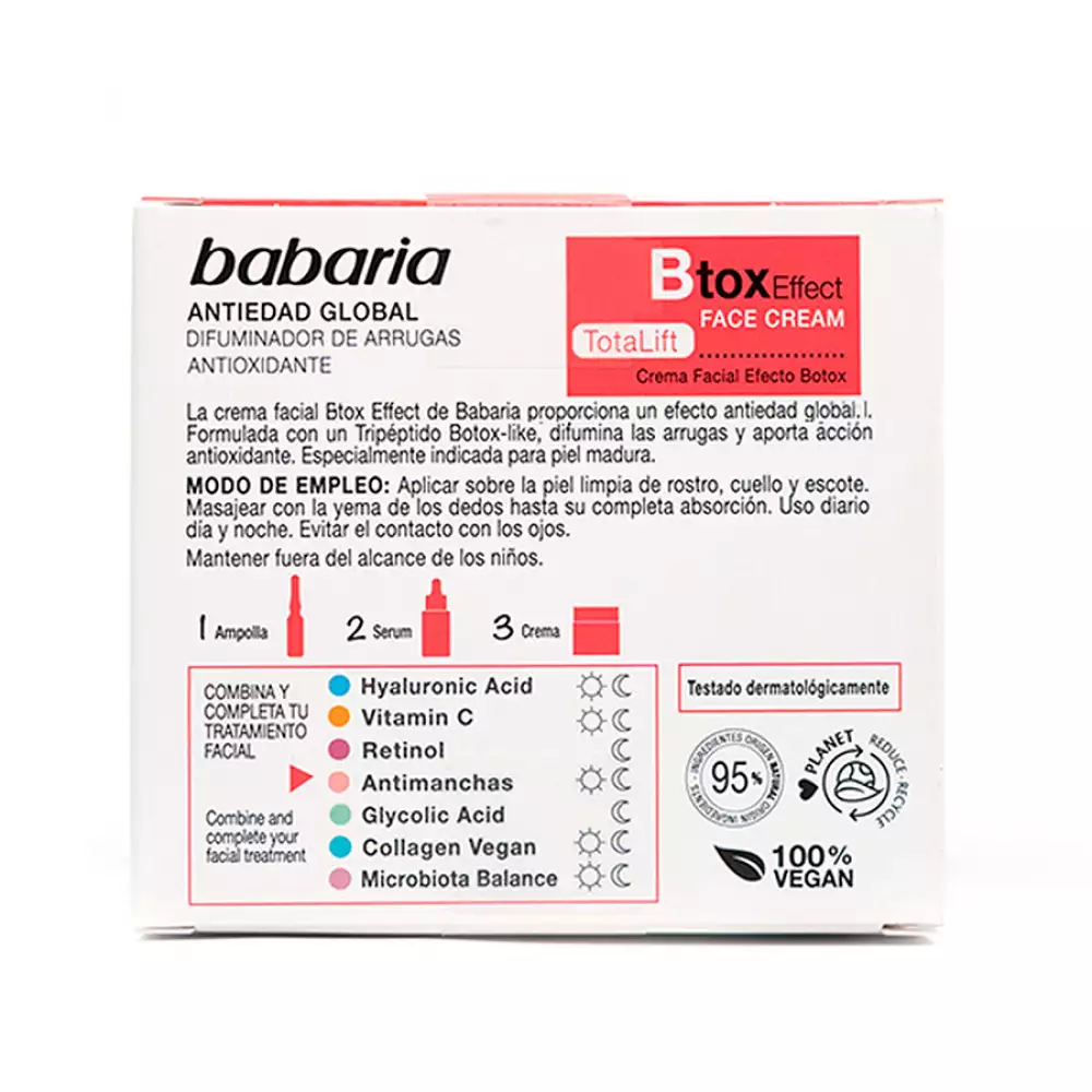 Crema Facial Babaria 32065 Botox  50 Ml  Rojo  1 U