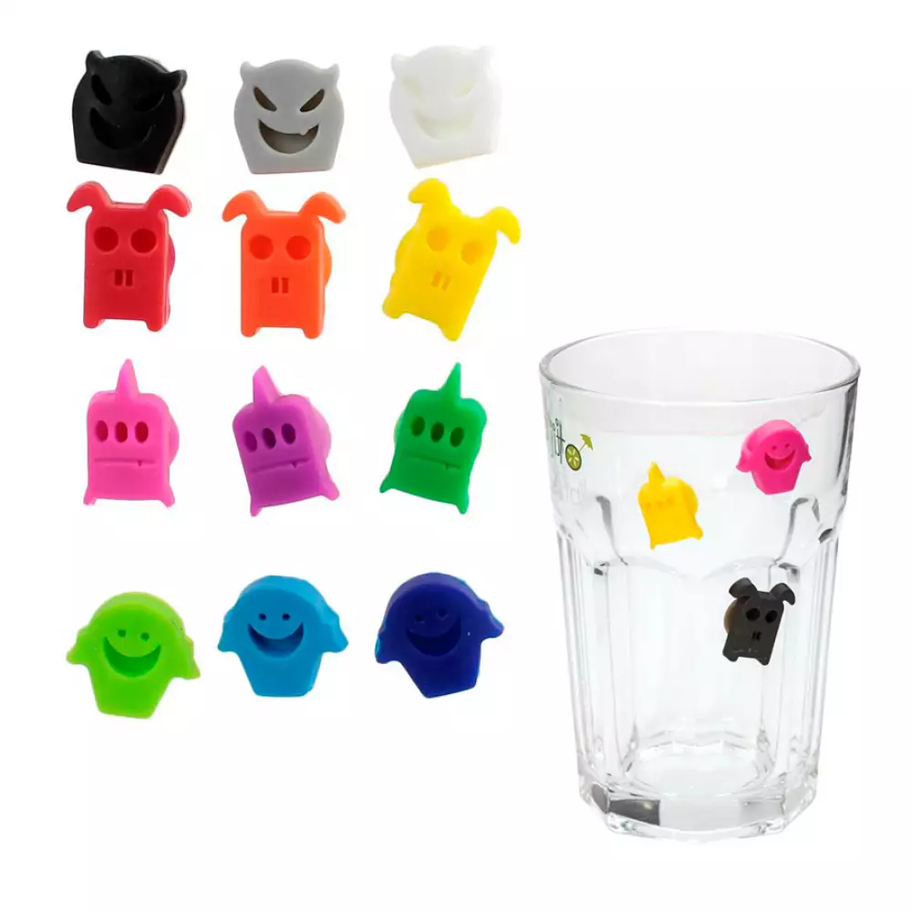 Decorador Pickanddrink Kb5265 Setx12 Para Vasos En Silicona Surtid