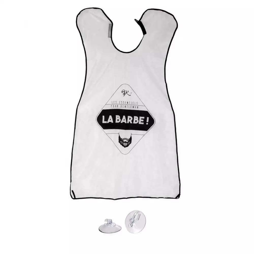 Delantal Cosmetic Club Para Afeitado Banco Y Negro En Poliester Sc