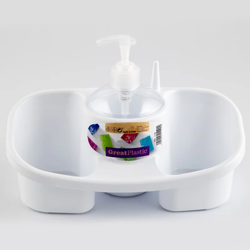 Dispensador Jabon Great Plastic 1190 Soporte Esponjas Blanco 1190
