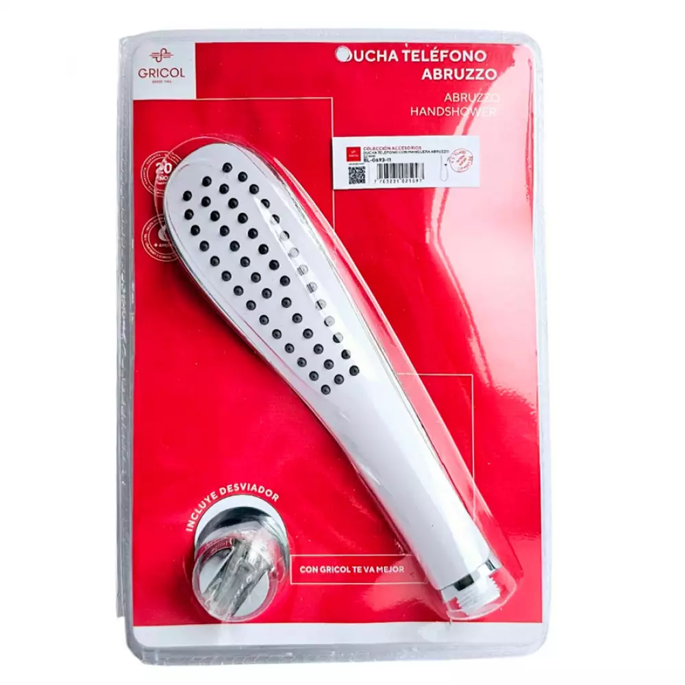 Ducha Telefono Gricol Manguera Abruzo 11Cm 31X8X22Cm Plateado B