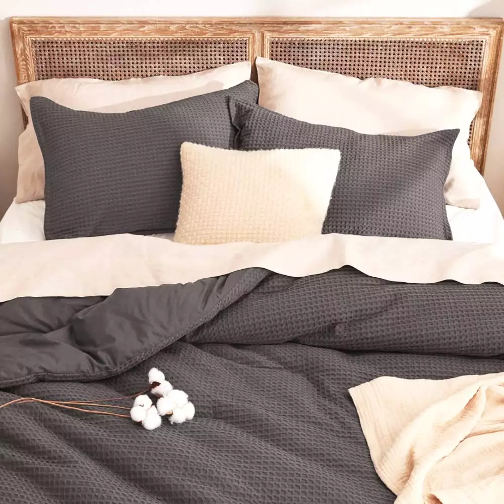 Edredon Expressions Doble 190X140Cm Gris Oscuro Poliester