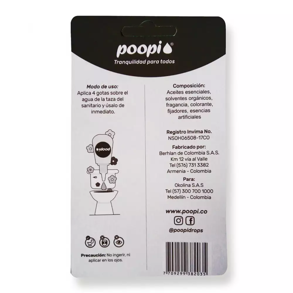 Eliminador De Olores Para El Sanitario Original Poopi - Azul