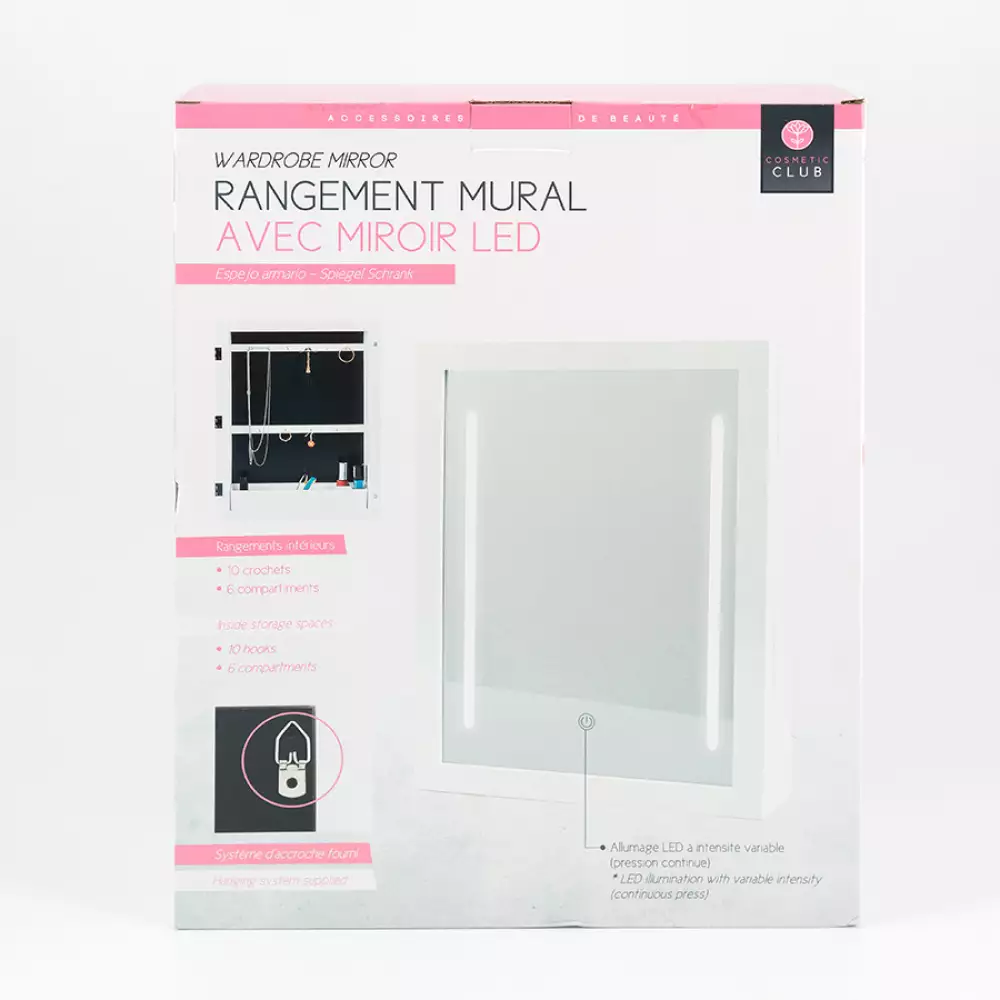 Espejo armario Con Luz Led Cosmetic Club Blanco