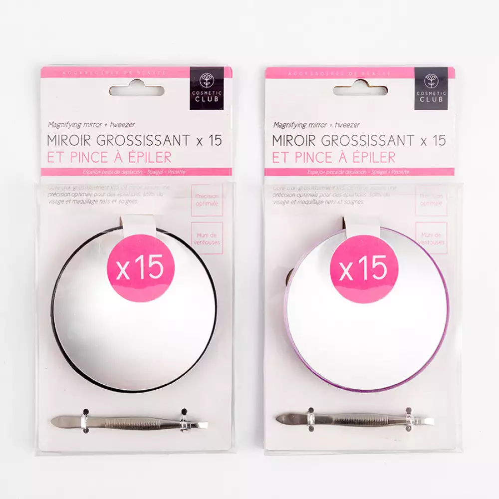 Espejo Cosmetic Club Con Pinzas depiladoras