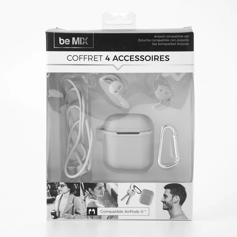 Estuche Be Mix Gris Compatible Con Airpods Ht1925