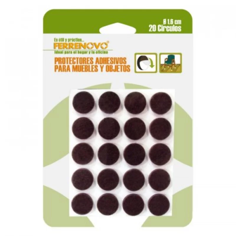 Fieltro Ferrenovo Fn-20201 Adhesivo Marrón 16Mm X20 Unidades