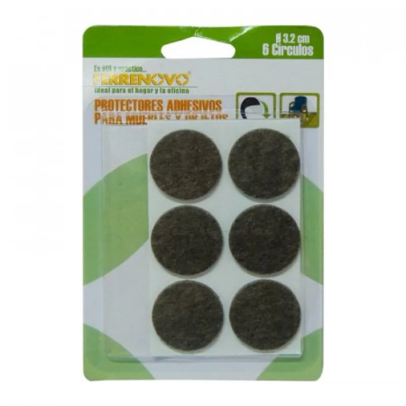 Fieltro Ferrenovo Fn-20207 Adh Marrón 32Mm X6 Unds