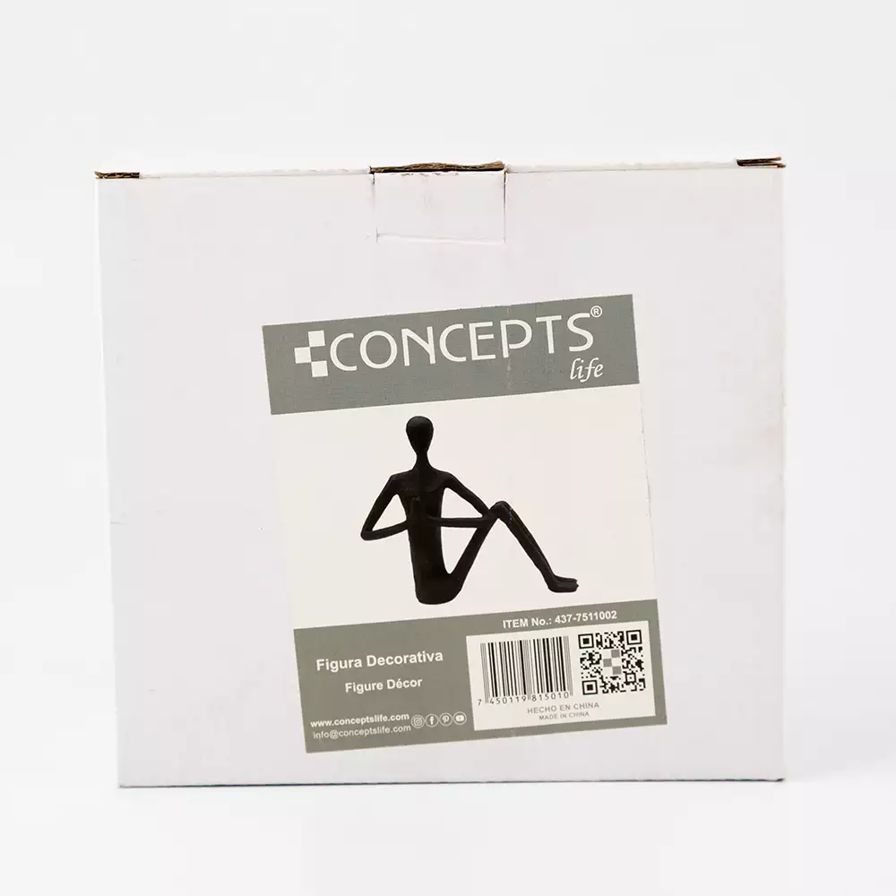 Figura Deco Concepts Crystal Blue Persona 15X13X4Cm Negro 437-75