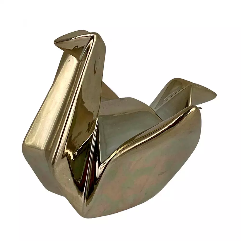 Figura deco concepts Rose Blush hoja 8x15,5x14,5cm dorado aluminio