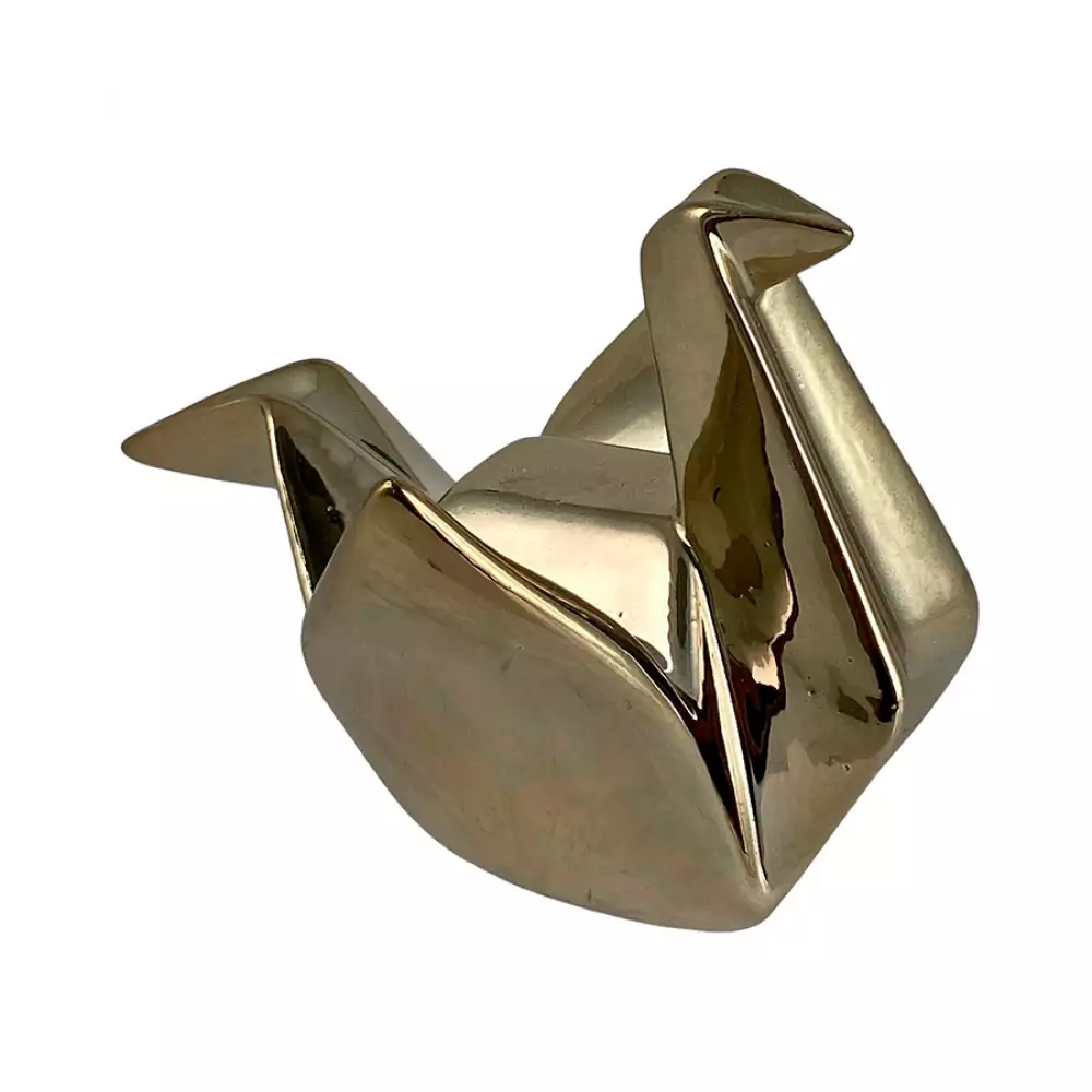 Figura deco concepts Rose Blush hoja 8x15,5x14,5cm dorado aluminio