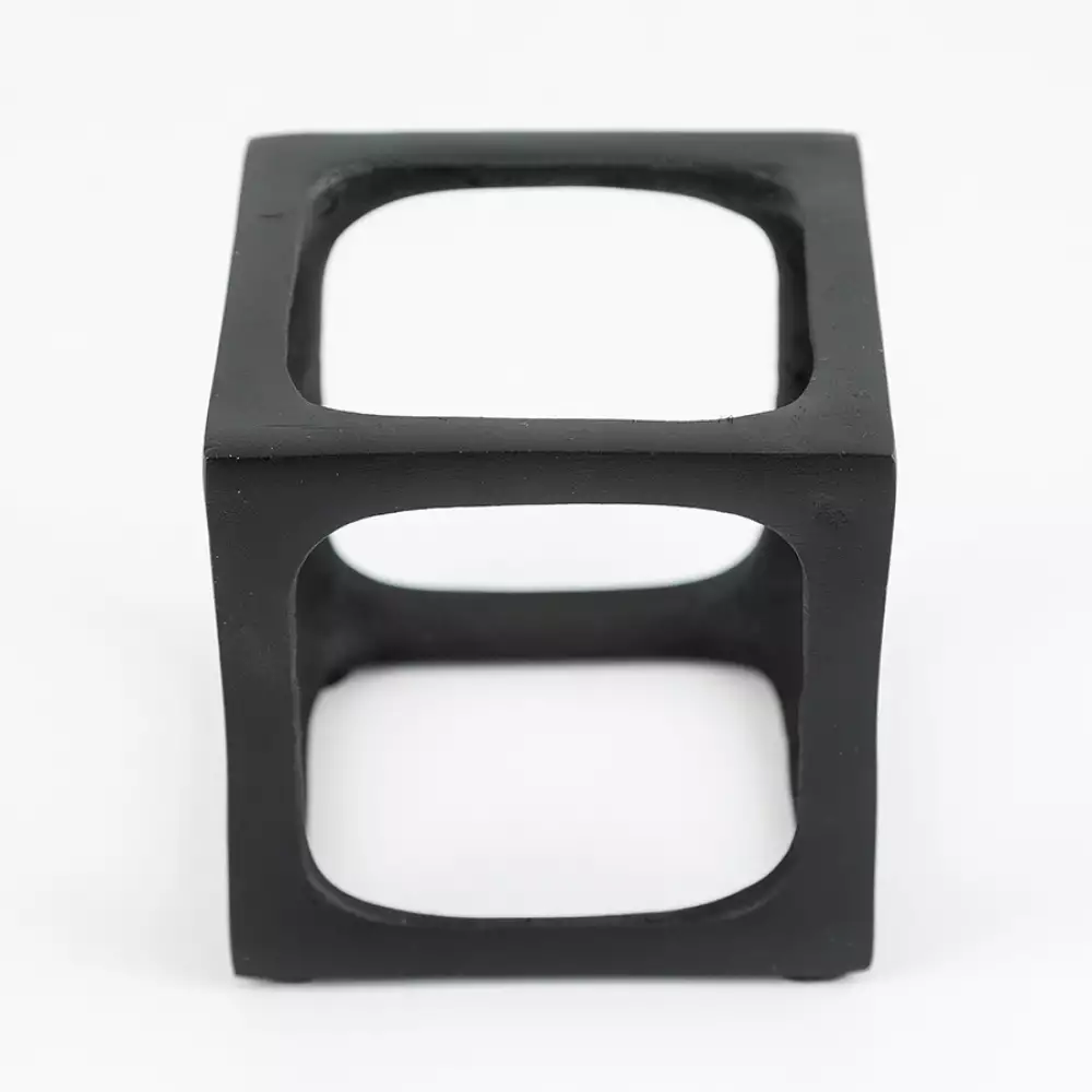 Figura decorativas concepts eclectic 10x10cm negro aluminio