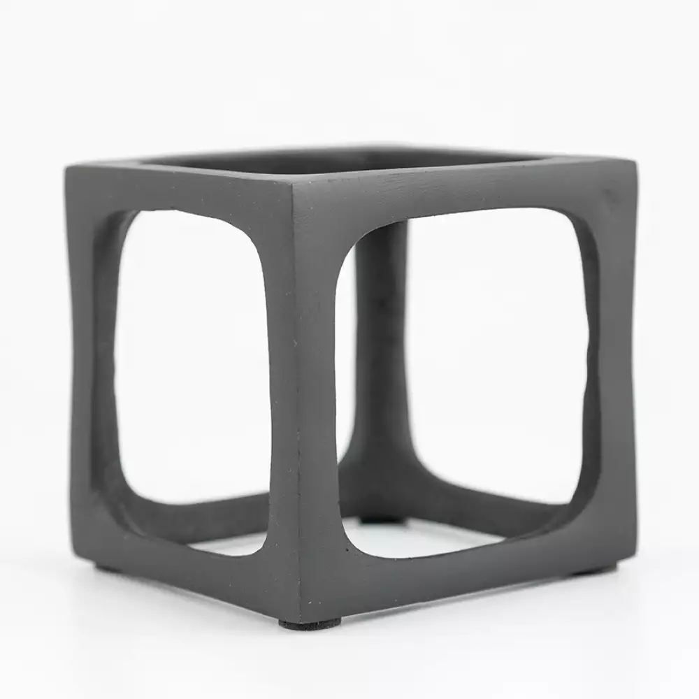 Figura decorativas concepts eclectic 10x10cm negro aluminio