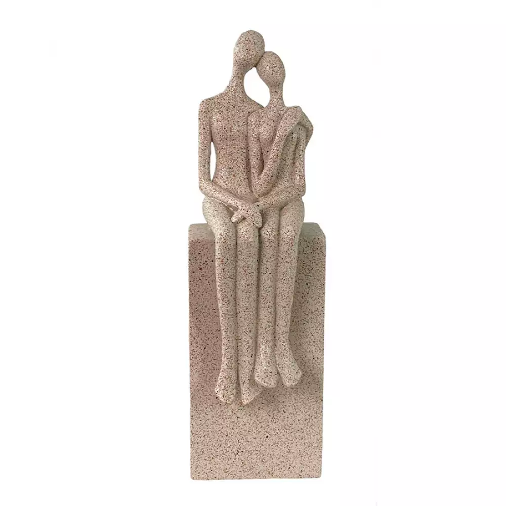 Figura Pareja Concepts Sweet Mocca 8X26X8Cm Beige Poliresina 4