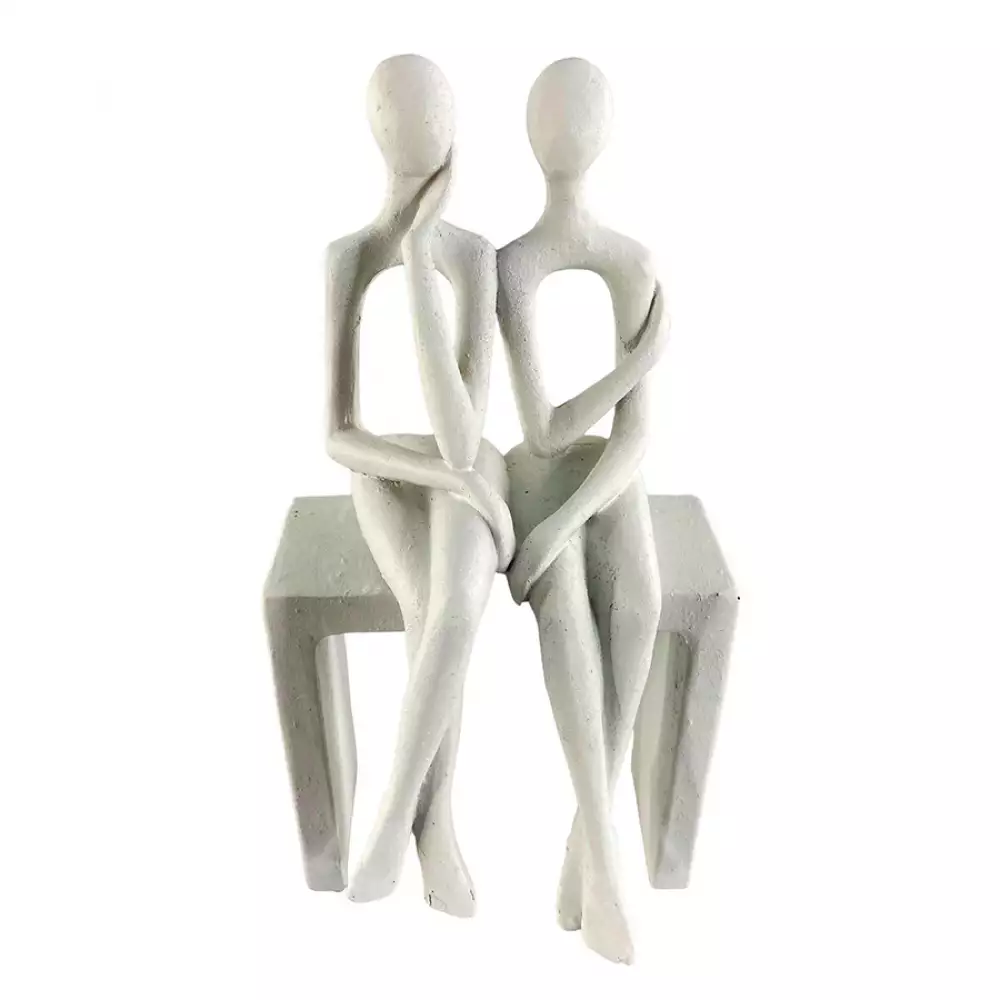 Figura Pareja Concepts Sweet Mocca 9X24X9Cm Blanco Poliresina