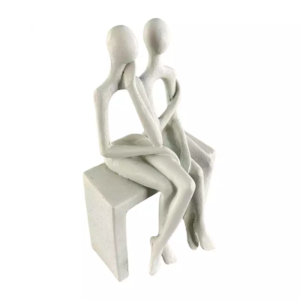 Figura Pareja Concepts Sweet Mocca 9X24X9Cm Blanco Poliresina