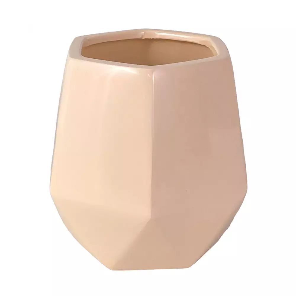 Florero Bajo Concepts Sweet Mocca 14X14X14Cm Crema Ceramica 44