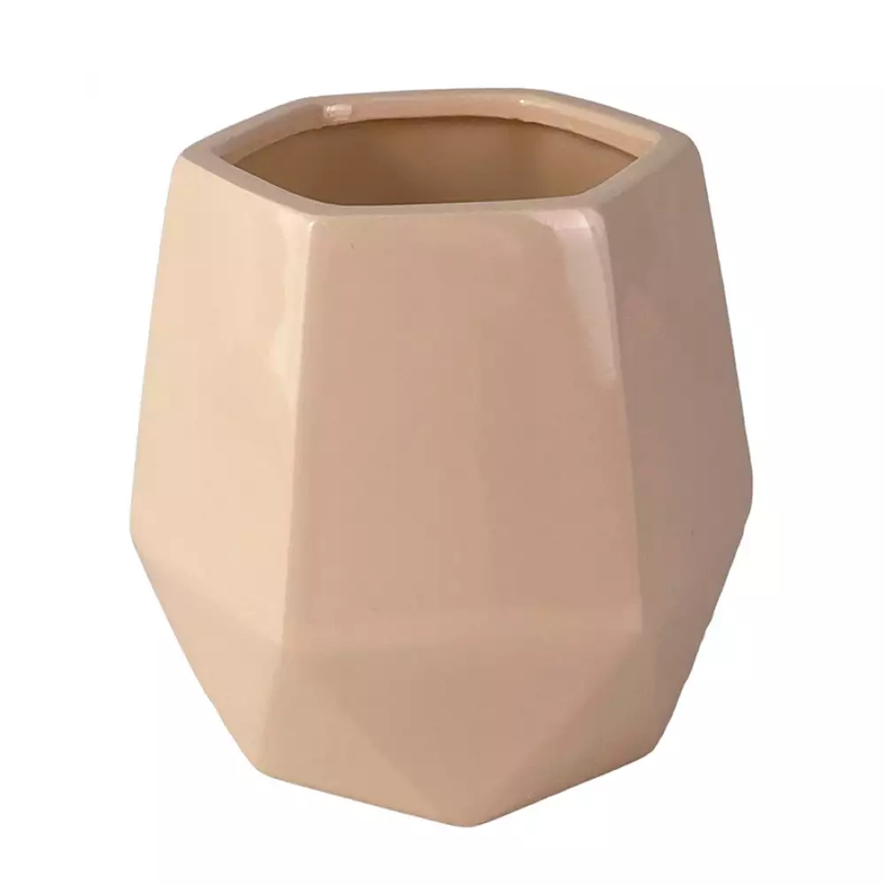 Florero Bajo Concepts Sweet Mocca 14X14X14Cm Crema Ceramica 44
