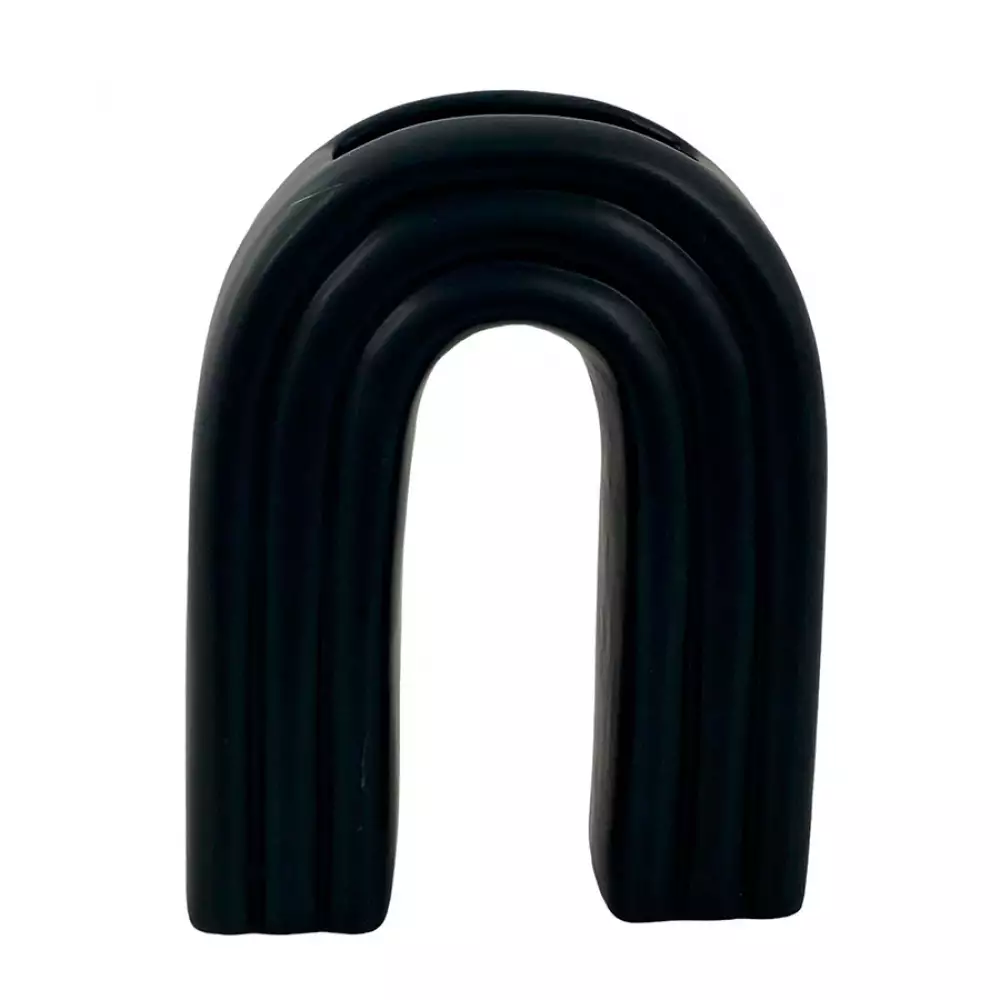 Florero concepts jade collection 13x17cm negro 100