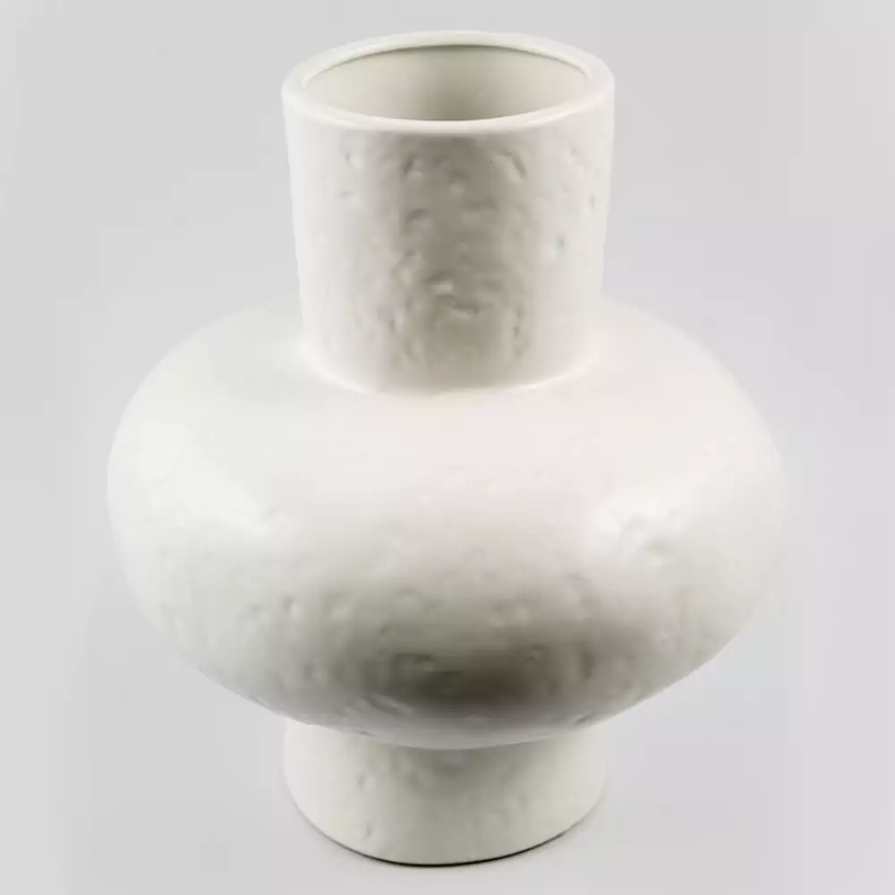 Florero Decorativo 31005 En Ceramica Blanco Grande