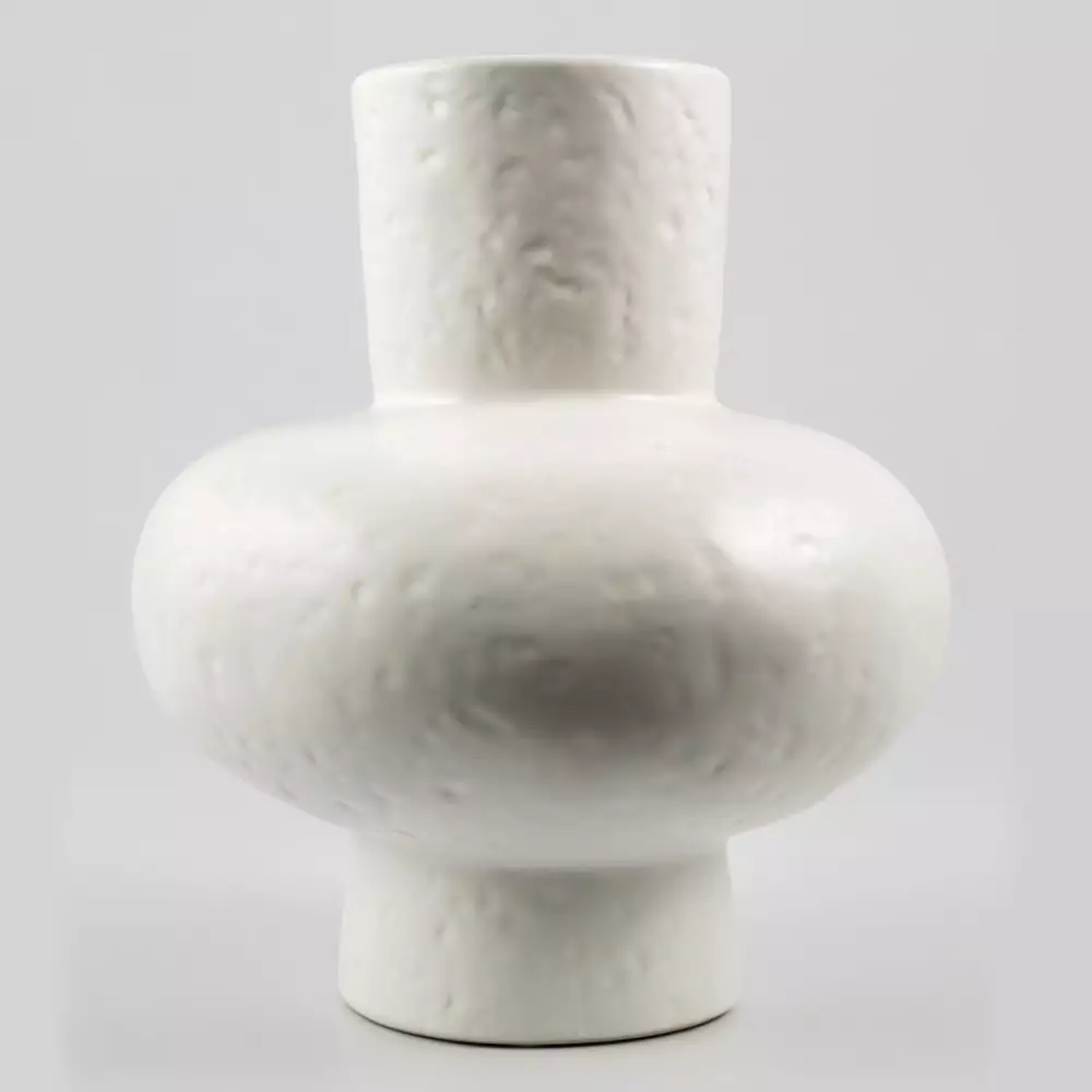 Florero Decorativo 31005 En Ceramica Blanco Grande