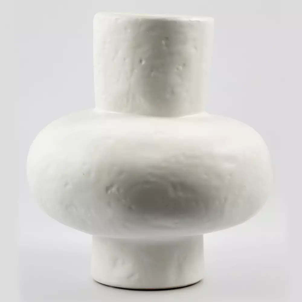 Florero Decorativo 31005 En Ceramica Blanco Pequen