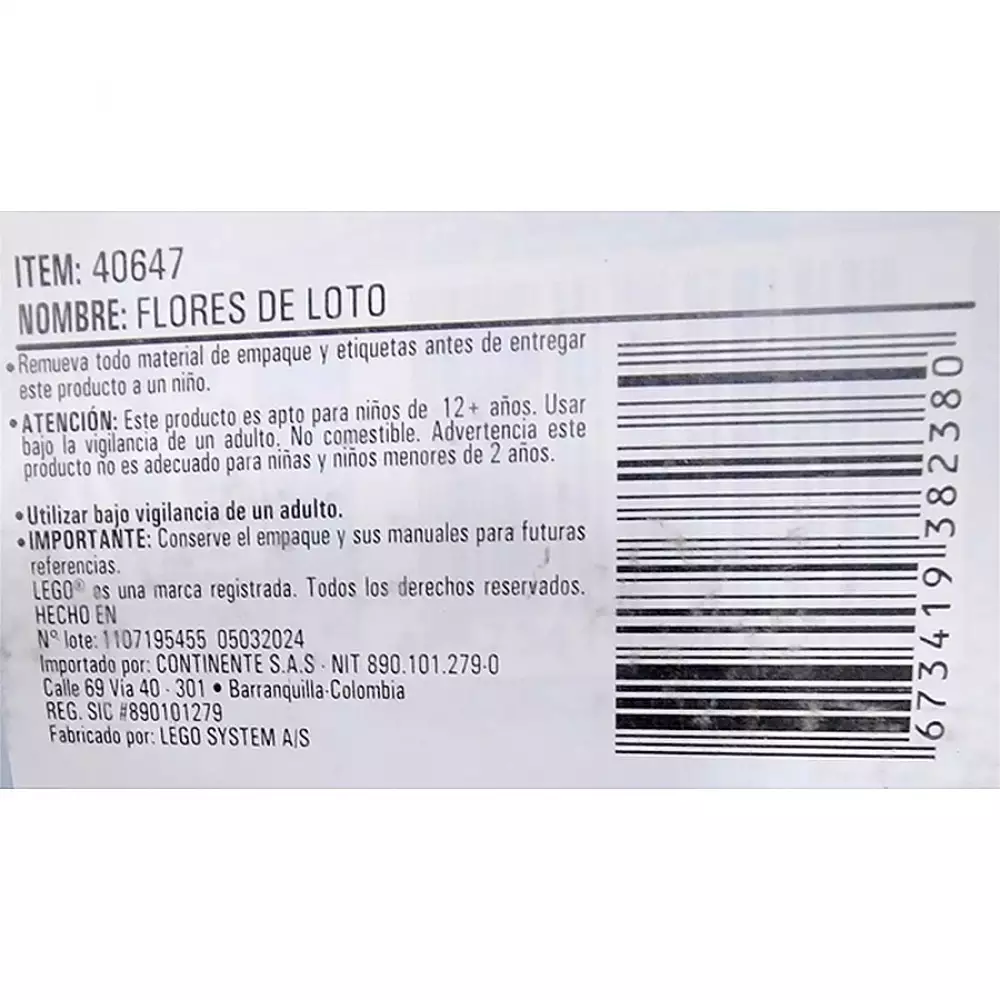 Flores De Loto Lego Extended Line 40647