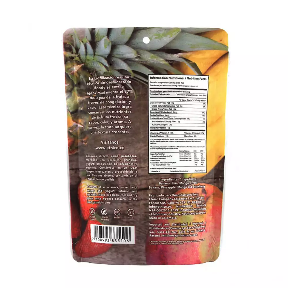 Fruta Mix Étnico X50 Gr Tropical  Liofilizado