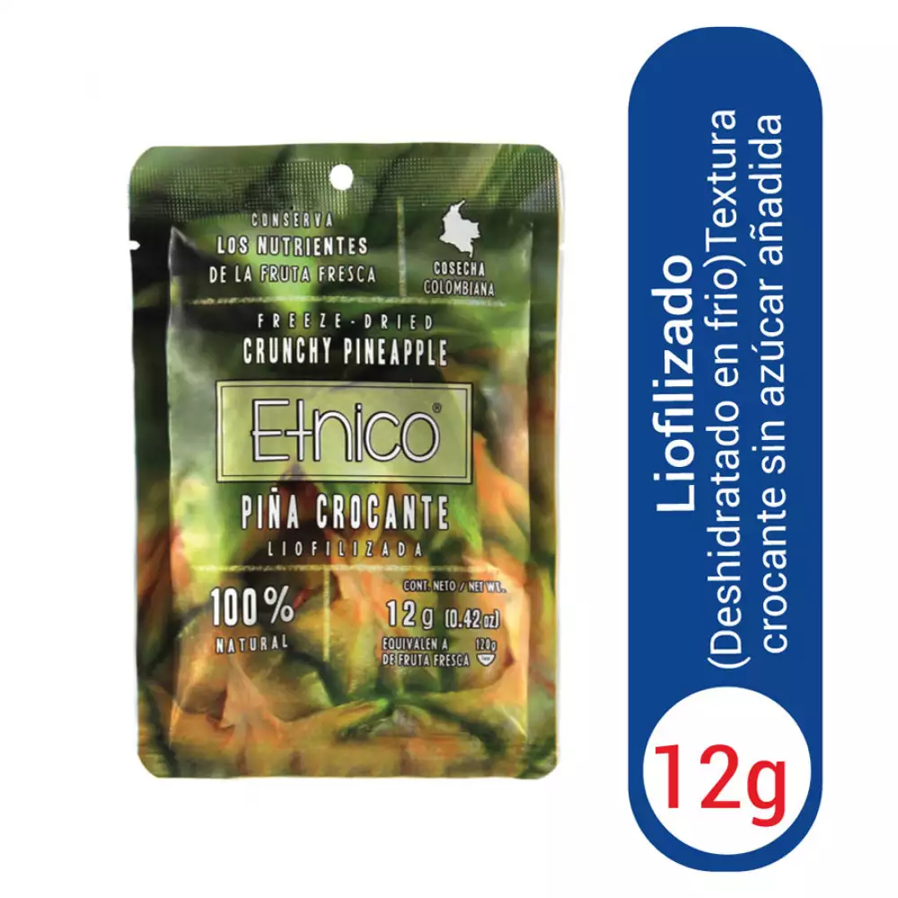 Fruta Snack Étnico X12 Gr Pina Liofilizada