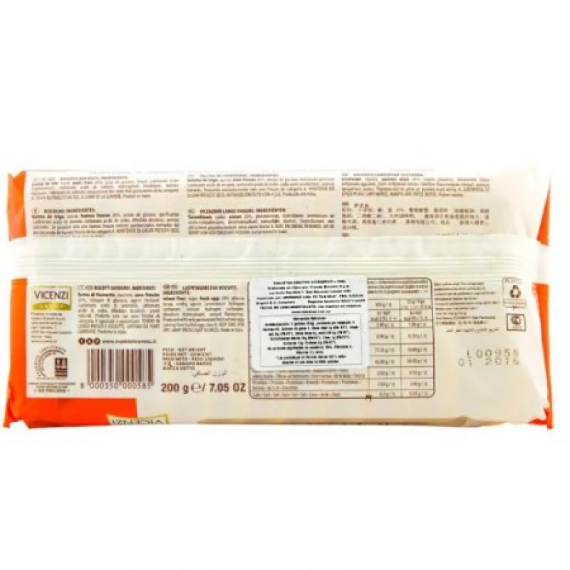 Galletas Vicenzi 806 Vicenzi .2 Lb 8 X 200Gr Deditos