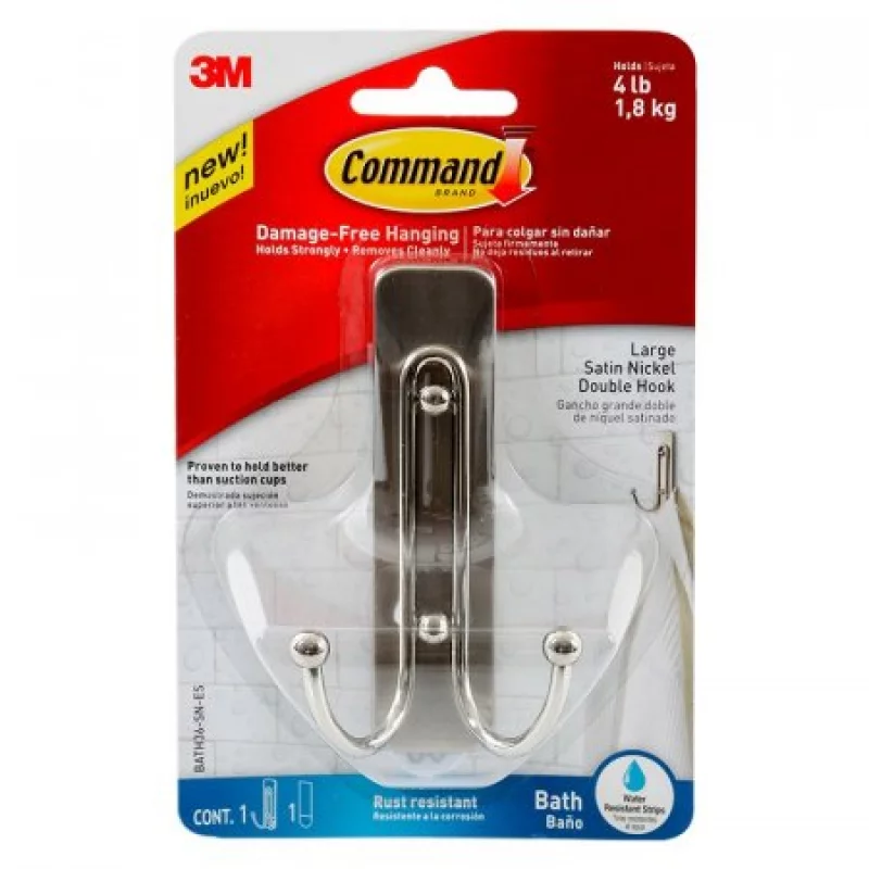 Gancho Adhesivo Command Bath36-Sn-Es-Plateado