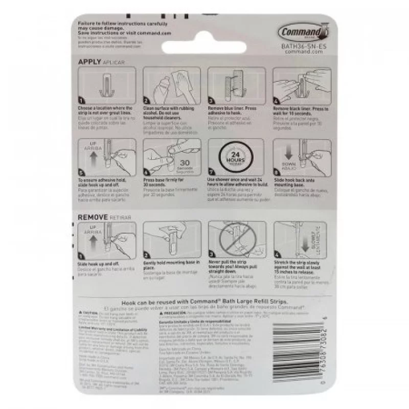 Gancho Adhesivo Command Bath36-Sn-Es-Plateado