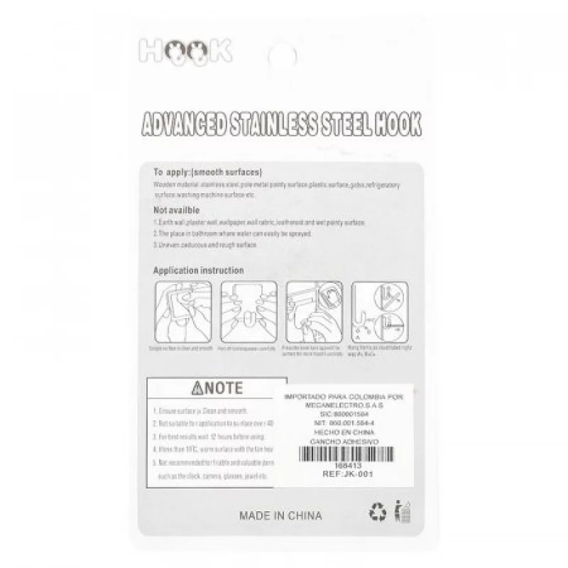 Gancho Adhesivo Jk-001 X6 Unds