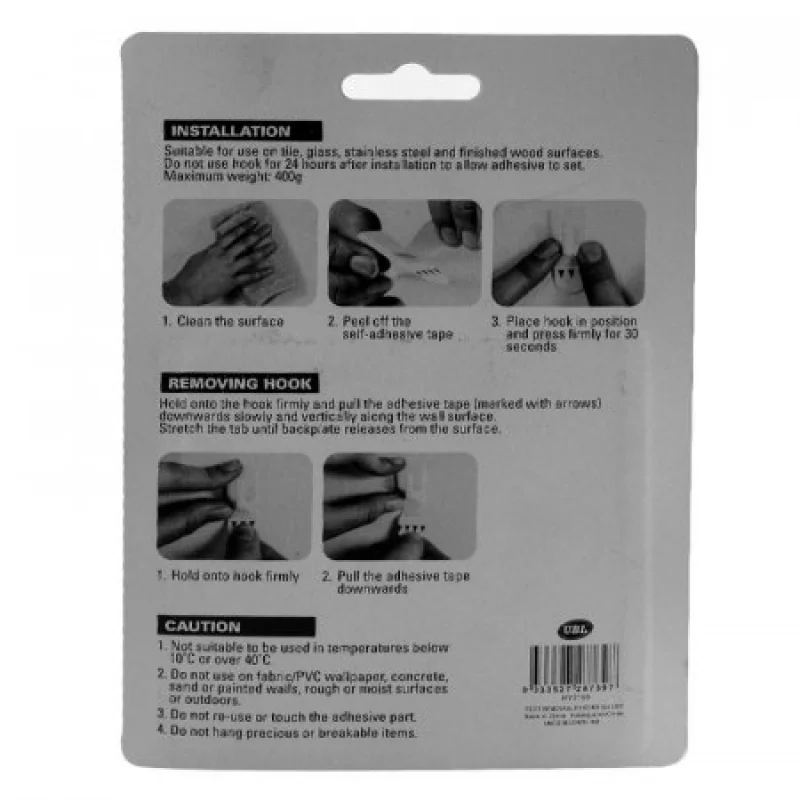 Gancho Adhesivos X 3 Unidades Ubl 192086-Blanco