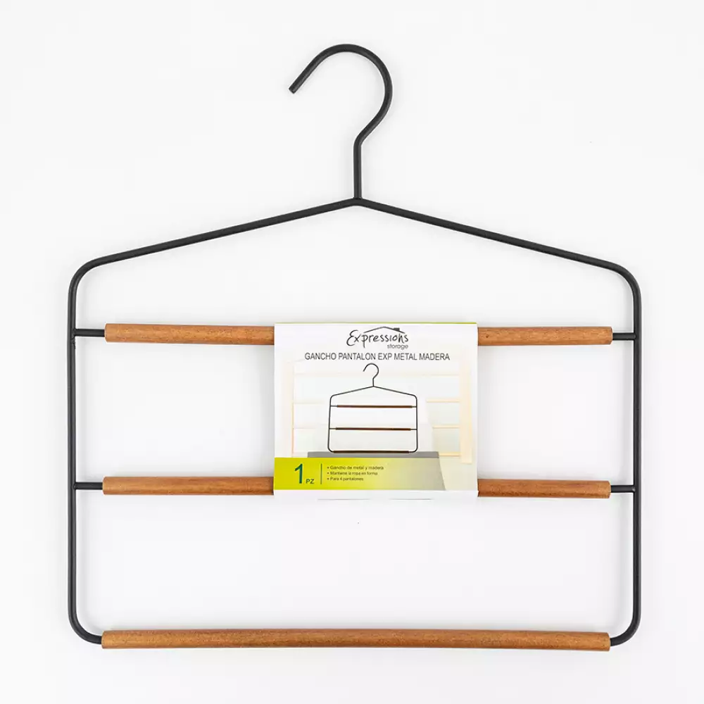 Gancho pantalon exp metal madera mhw40036