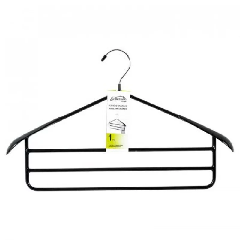 Gancho Pantalon Exp Mhs282 Negro 3 Niveles