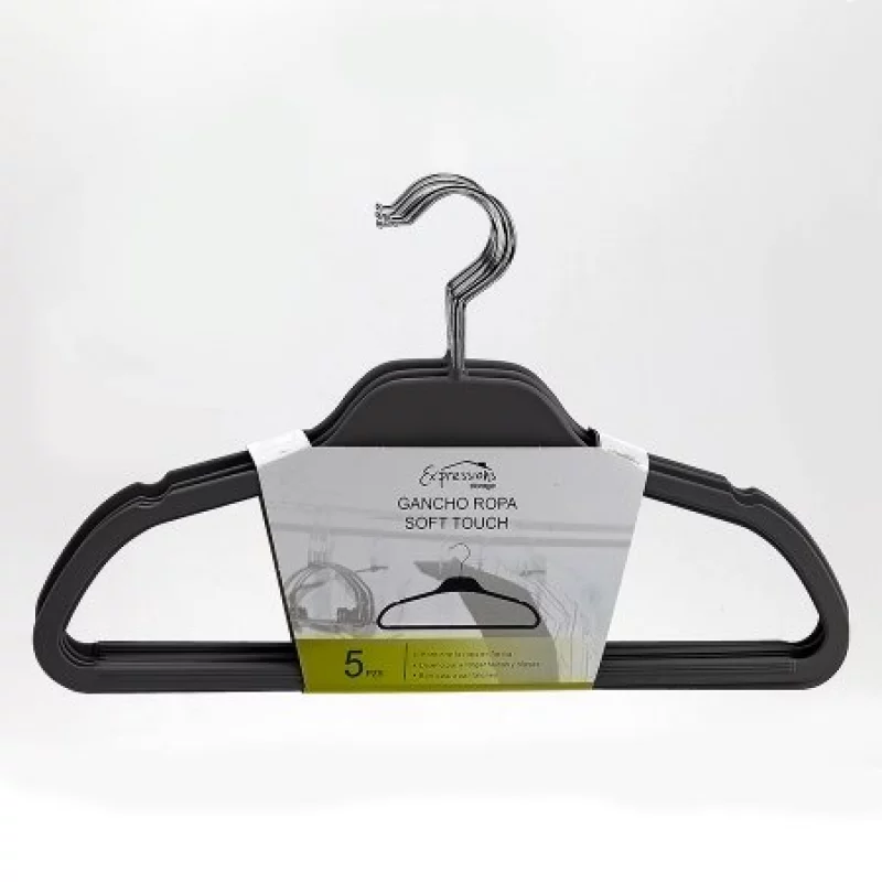 Gancho Ropa Exp Phr810 Metalico Soft Touch Set 5 Un