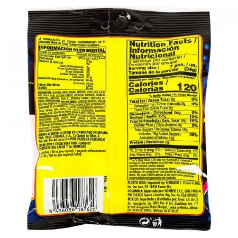 Gomas Gusanitos Efrutti 100 Gr