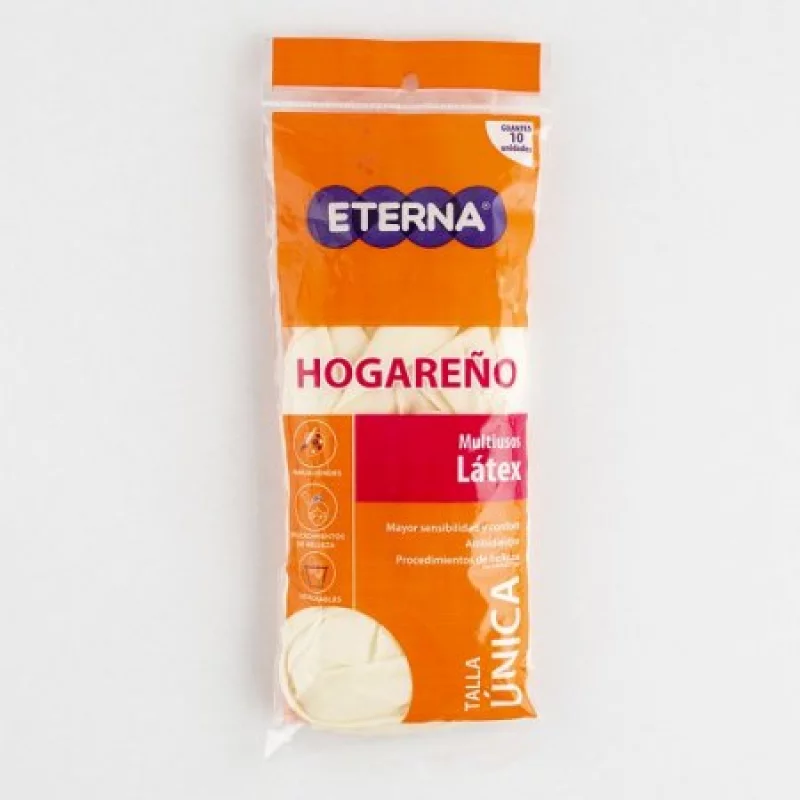 Guante Látex Eterna 450102092 Multiuso Talla M X10 Unidades