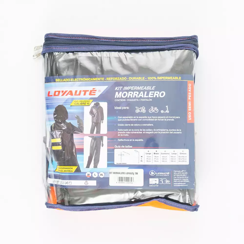 Impermeable Moto Morral 2Pz M Pvc Morrl Tm