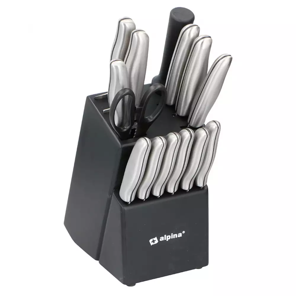 Juego de Cuchillos + Taco 15 Piezas Alpina