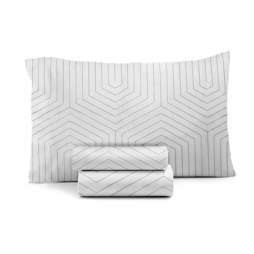 Juego De Sábanas Sencillo Microfibra Estampado G081