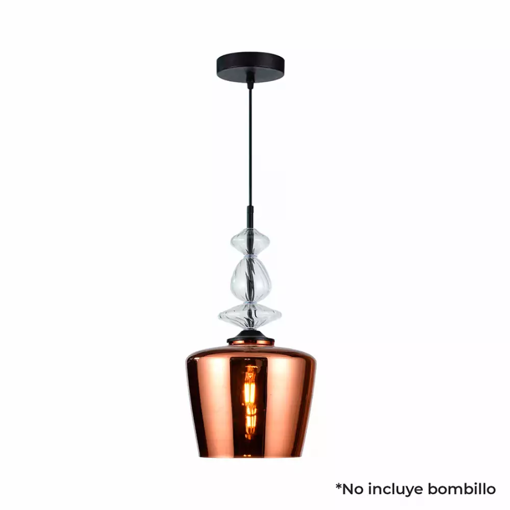 Lámpara Colgante Akira Rose Vidrio Color Cobre