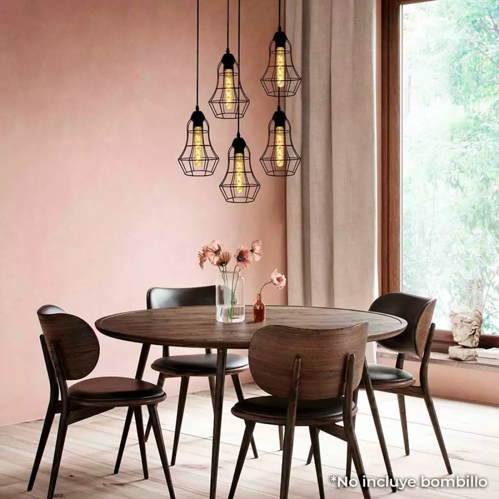 Lámpara Colgante Nydia Metalica Negra