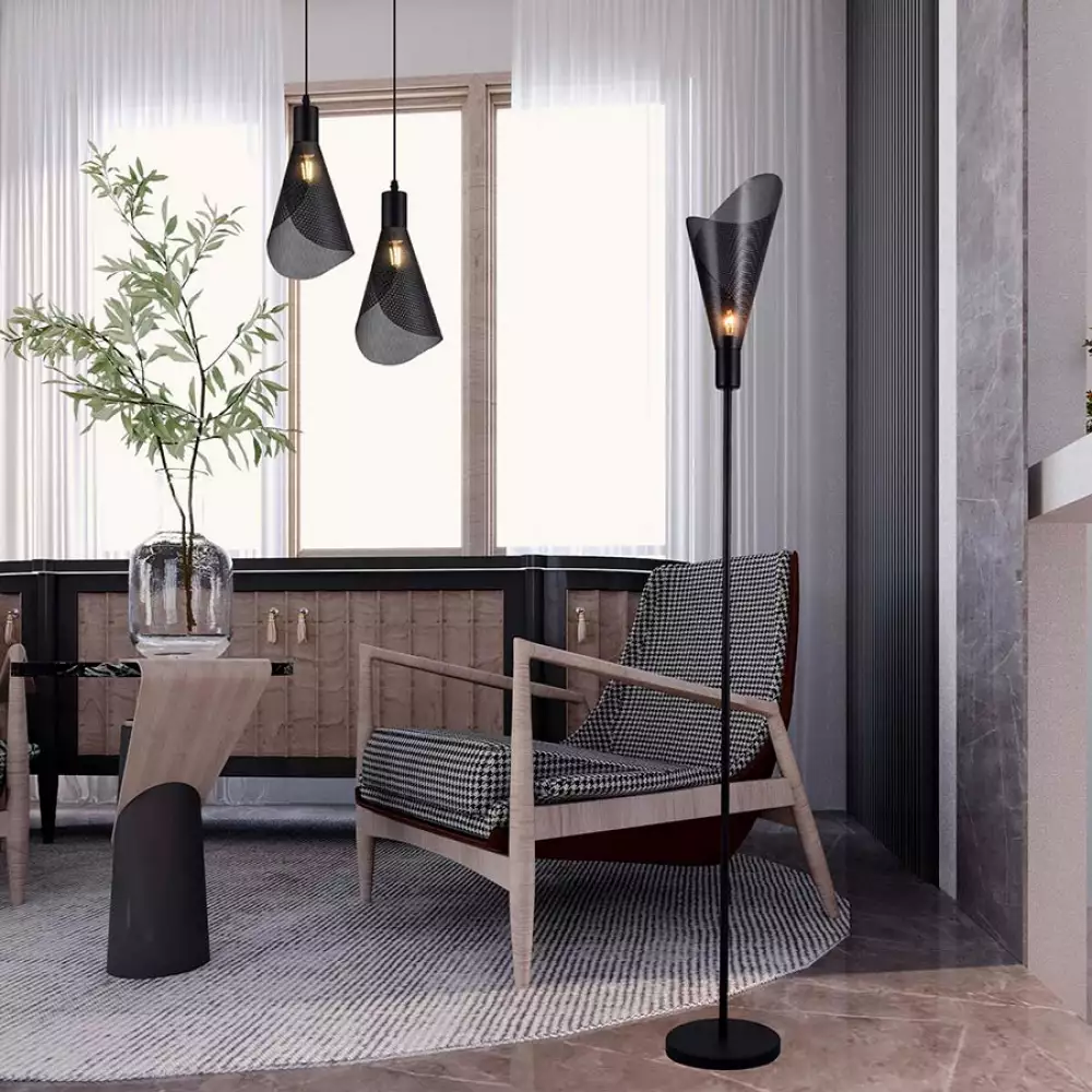 Lámpara Colgante Yeray Metalica Negra