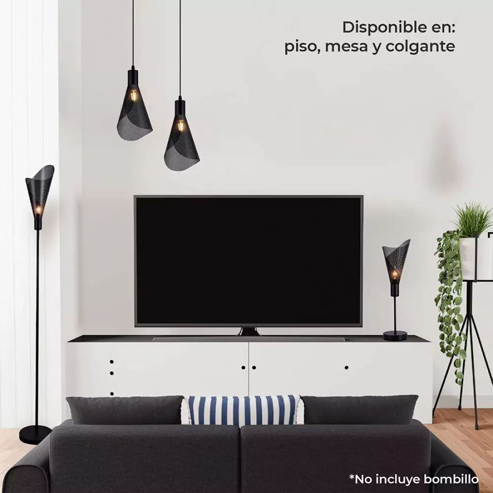 Lámpara Colgante Yeray Metalica Negra